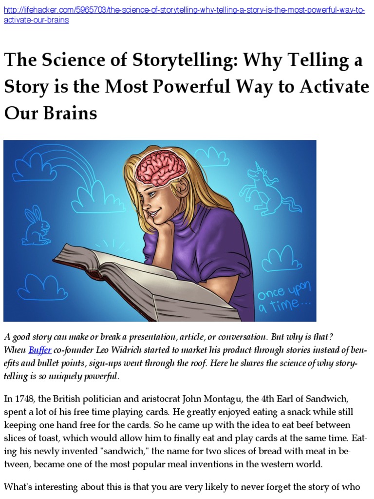 The Science Of Storytelling Pdf Storytelling Sandwich