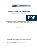 Memoria. Implantación Planta de Biomasa y Aprovechamiento de Masas Forestales. Autores-Carmen Amengual Romaní y Álvaro TR 1 PDF