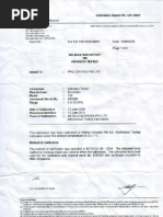 Pull-Off Adhesion Tester Calibration Test Report CM-16563