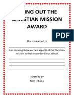 Living Out The Christian Mission Award
