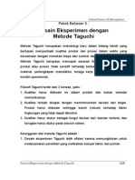 Kuliah Statistik Materi Desain Eksperimen Dengan Metode Taguchi (Bab 5)