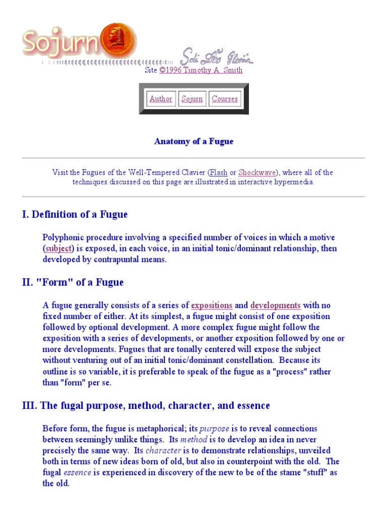 Anatomy Of The Fugue Pdf Classical Music Musical Techniques