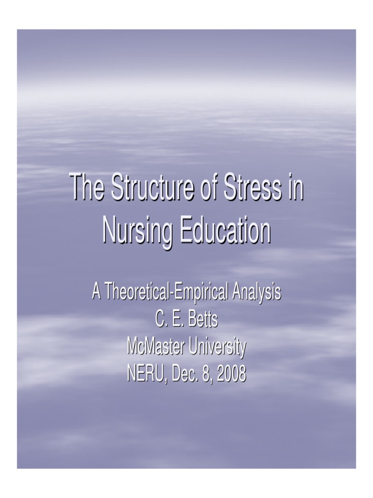 The Structure of Stress in Nursing Education | PDF
