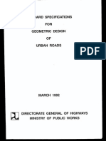 10 Specification For Geometric Design of Urban Roads 1992