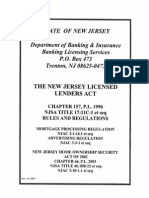 NJ State Rules and Regulations For Licensed Lender Exam