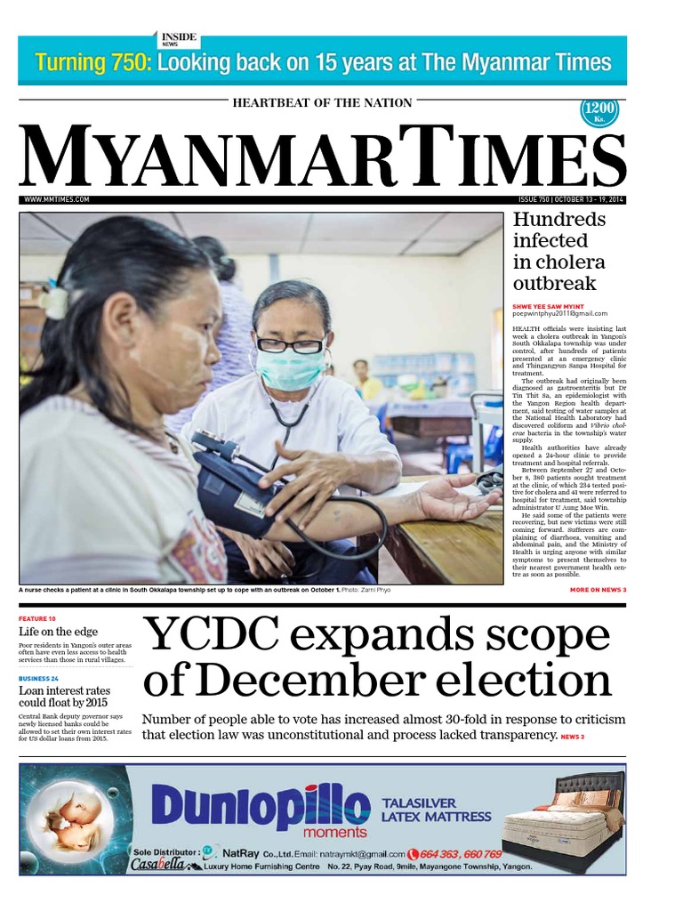 YCDC Expands Scope of December Election Hundreds Infected in Cholera Outbreak PDF Myanmar Government pic