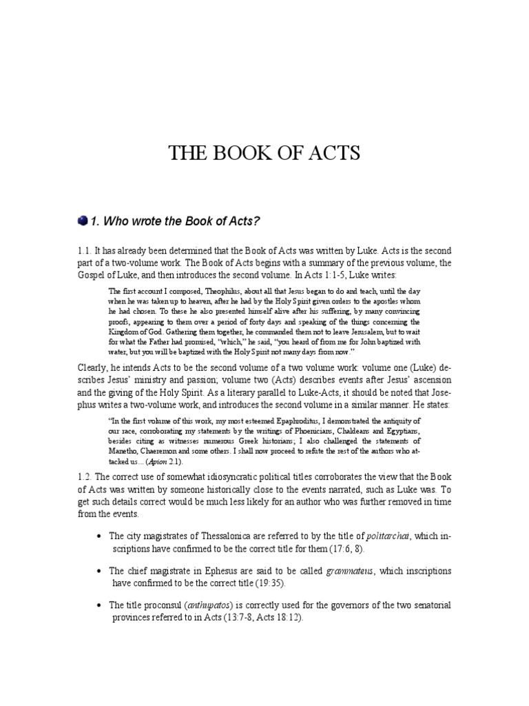 1. Who wrote the Book of Acts?
