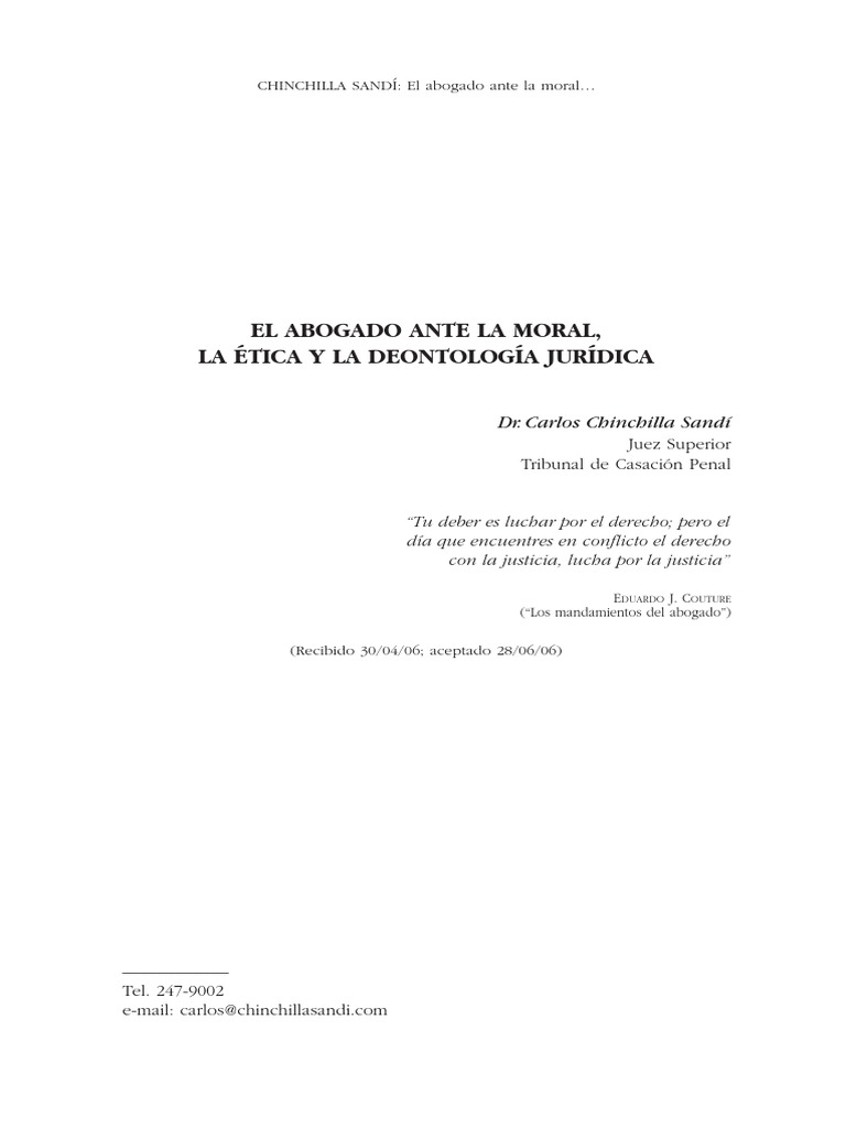 Ética y Deontología en la Abogacía | PDF | Moralidad | Ética profesional