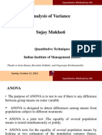 Analysis of Variance: Quantitative Techniques Indian Institute of Management Indore