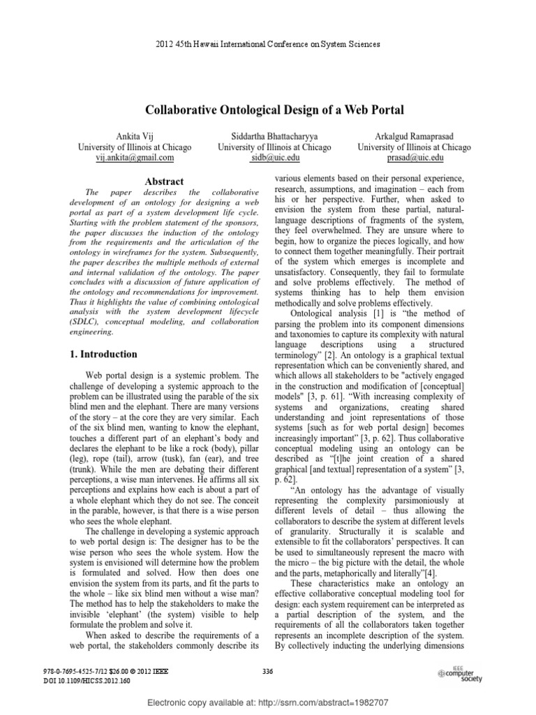Collaborative Ontological Design of A Web Portal | PDF | Conceptual ...
