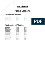 MR Eldred Piano Lessons: Tuesday 13 October