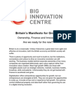 Britain's Manifesto For Growth 2014