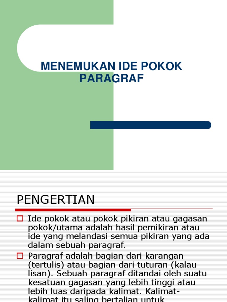 Menemukan Ide Pokok Paragraf Pdf
