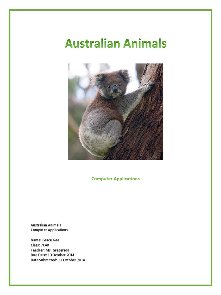 Australian Koala: Habitat and Threats | PDF | Koala | Deforestation