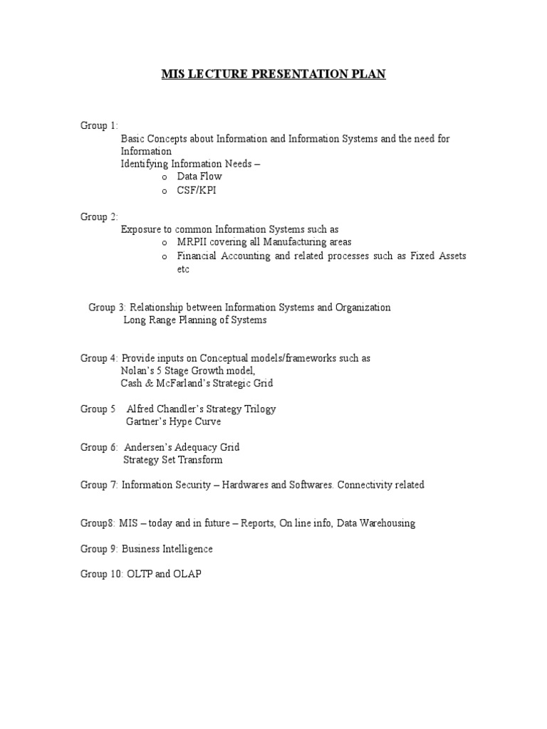 MIS Lecture Presentation Overview | PDF