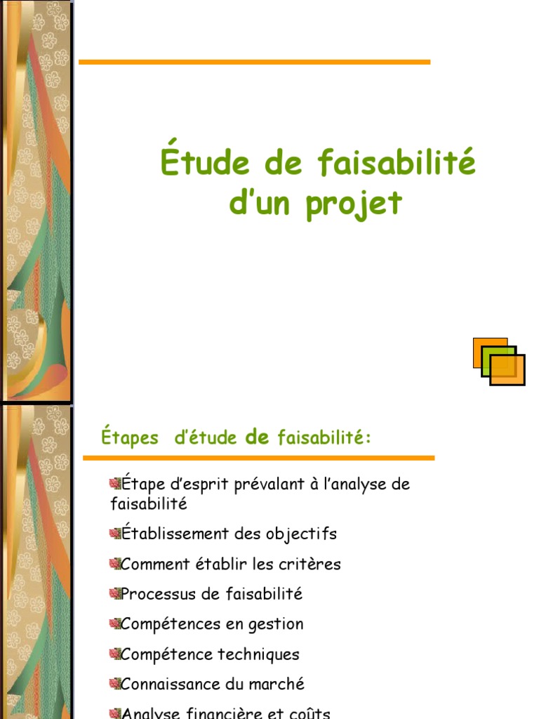 Étude de faisabilité d’un projet  Risque  Gestion des risques