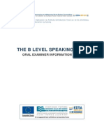 The B Level Speaking Test: Oral Examiner Information Pack