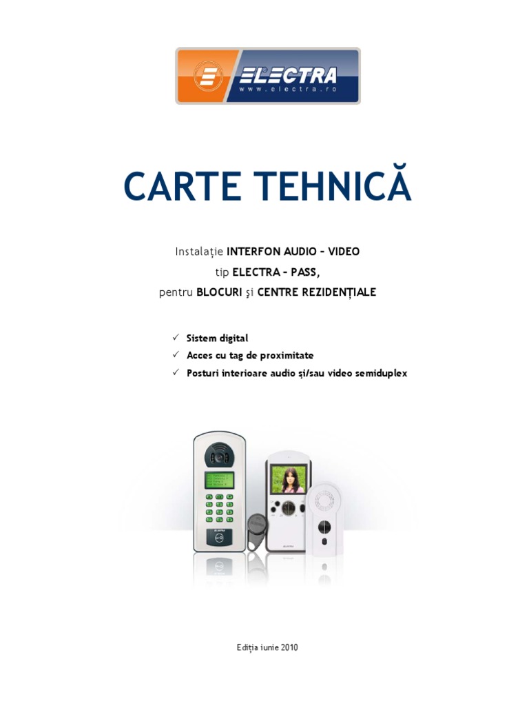 ELECTRA CARTE TEHNICA InstalatieBLOC Digital PanouP4S Nov2010 PDF | PDF
