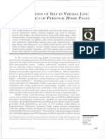 PAPACHARISSI, Z. The Presentation of Self in Virtual Life - Characteristics of Personal Home Pages PDF