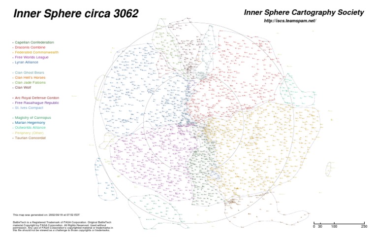 BattleTech - Inner Sphere Map Jumpship Paths 3062 | PDF