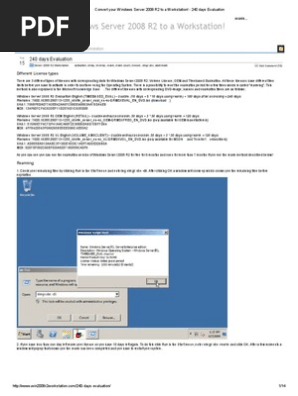 Windows Server 2008 R2 240 Days Evaluation Windows Registry