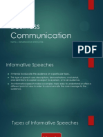 Business Communication: Topic: Informative Speeches