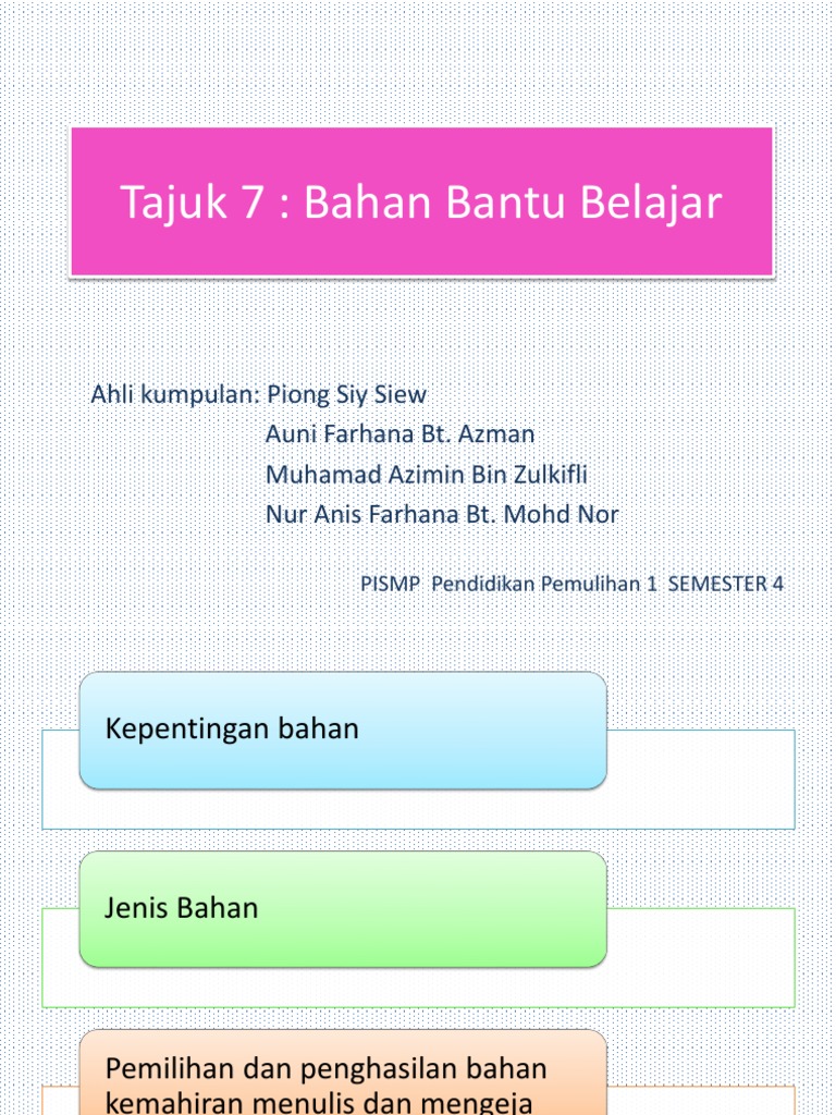 Tajuk 7 Bahan Bantu Belajar Bentang Pdf