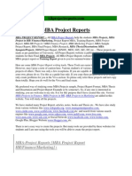 MBA-Project Reports (MBA Project Report HR/Finance/Marketing)
