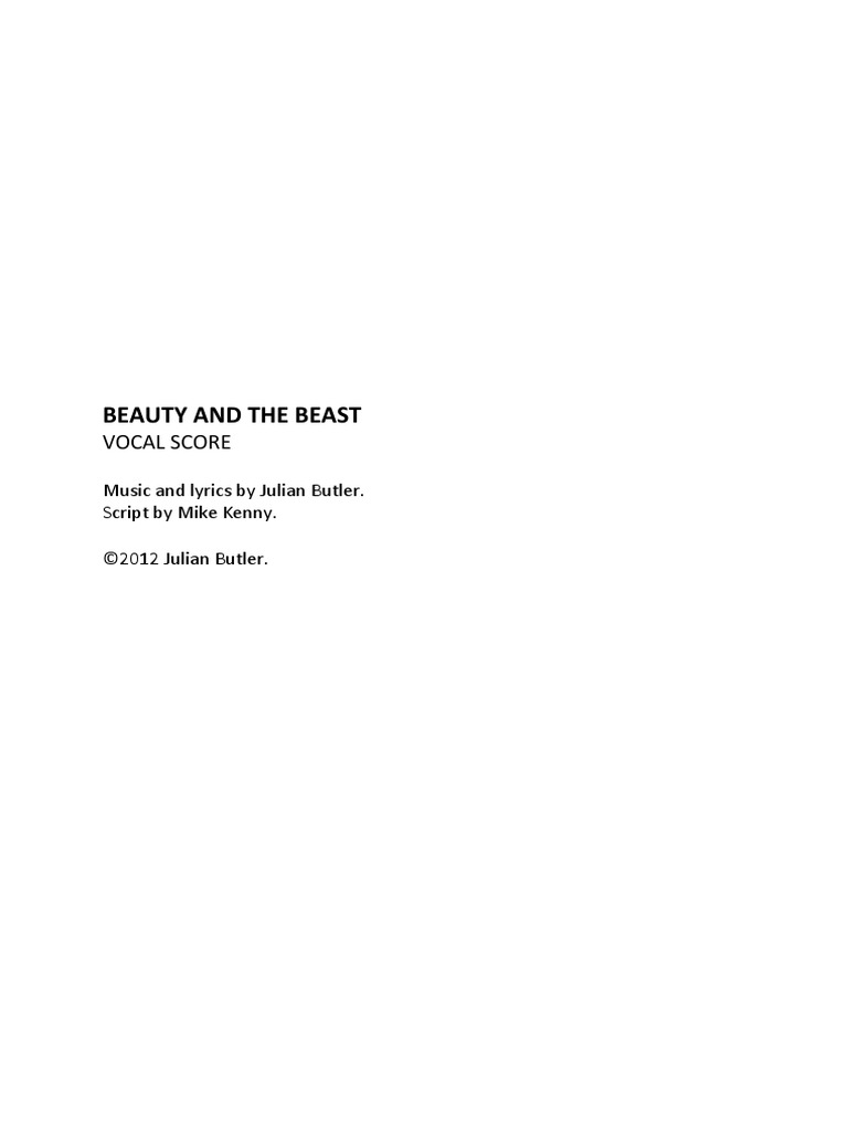 Beauty and The Beast (Vocal Score) PDF PDF