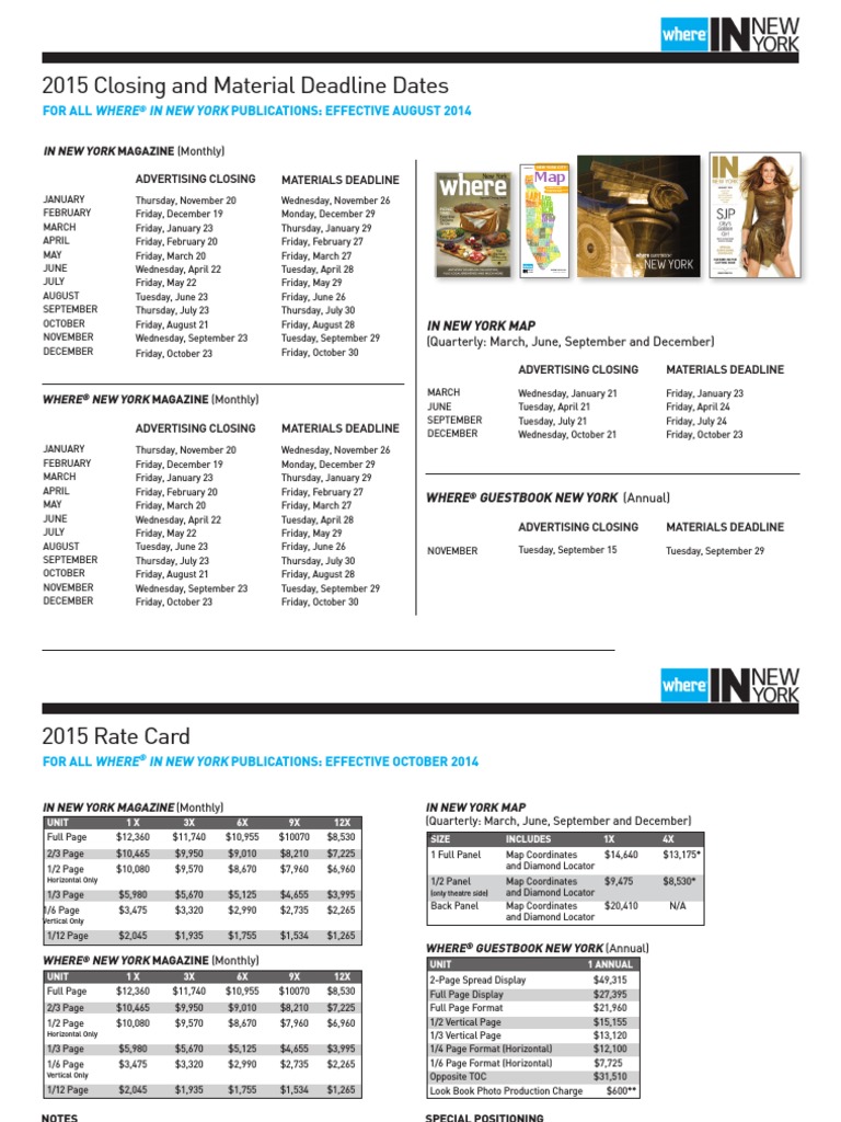 2015 Group Rate Card | PDF | Business