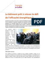 Le bâtiment en Franche-Comté prêt à relever le défi de l’efficacité énergétique ? article 25/11/2009