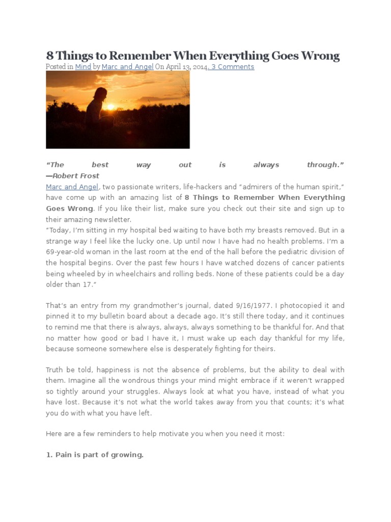 When Things Go Wrong | PDF