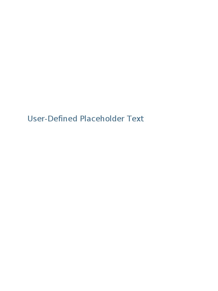 User-Defined Placeholder Text Guide | PDF