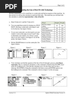 1.2b Fitting Lines With Technology Cheat Sheet