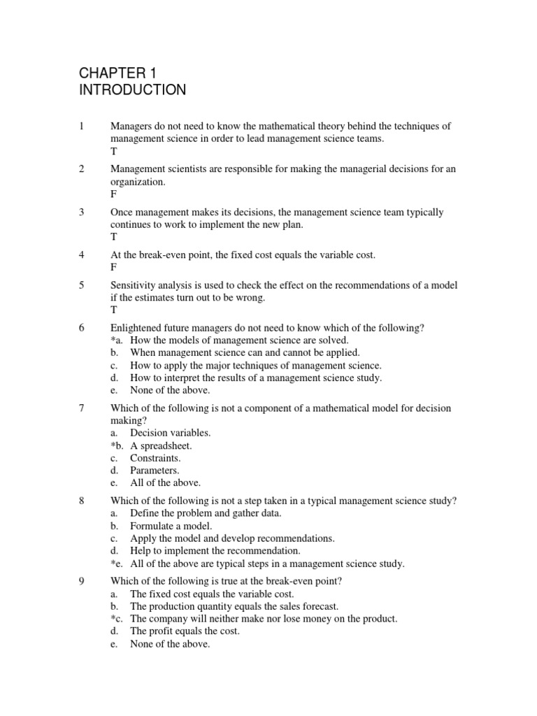 Management Science Fundamentals Explained | PDF