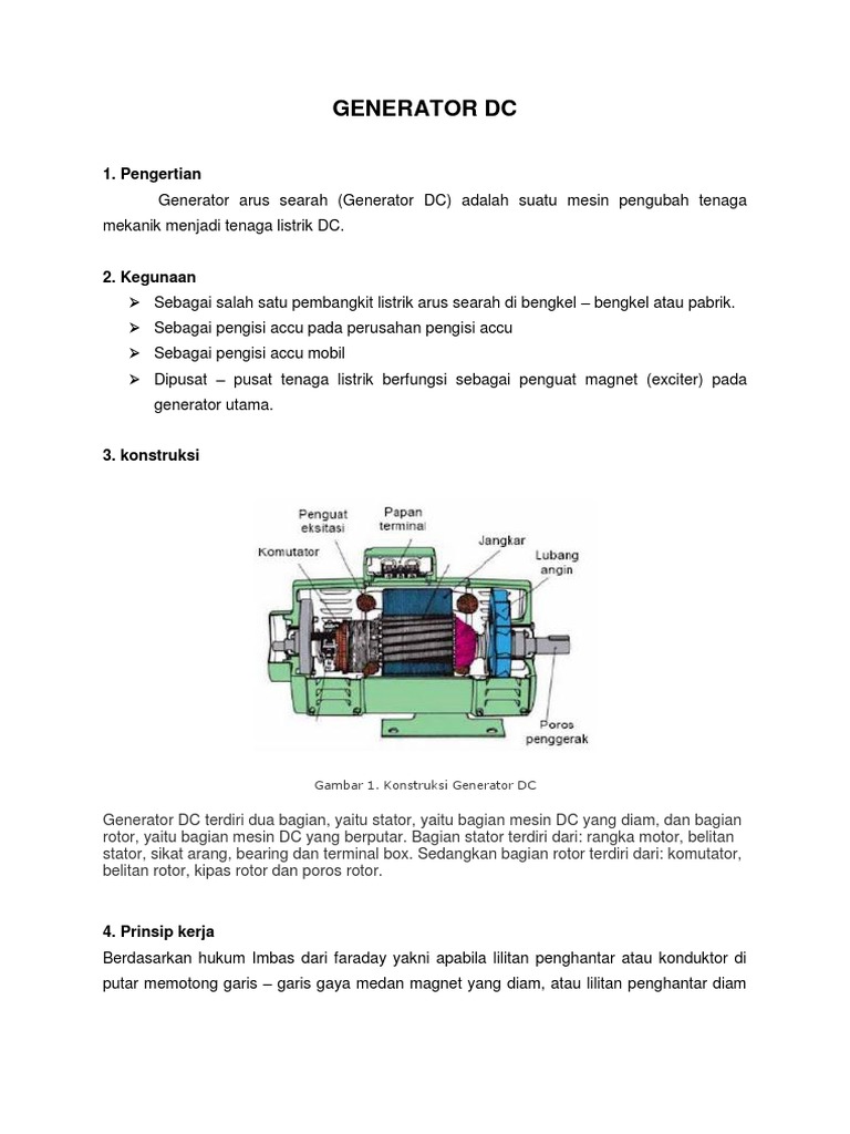 Panduan Generator DC | PDF