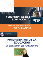 Material Docente Fundamentos de La Educación, La Educación y Sus Fundamentos PDF