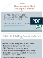 Update Tribal Governments in Idah0 Fish Consumption Surveys: Idaho Negotiated Rulemaking Meeting