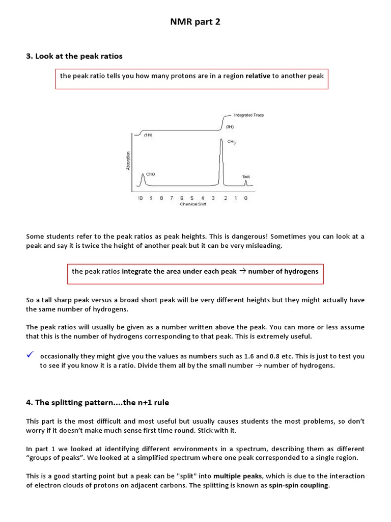 NMR Part 2 (n+1 Rule) Edexcel PDF Nuclear Resonance