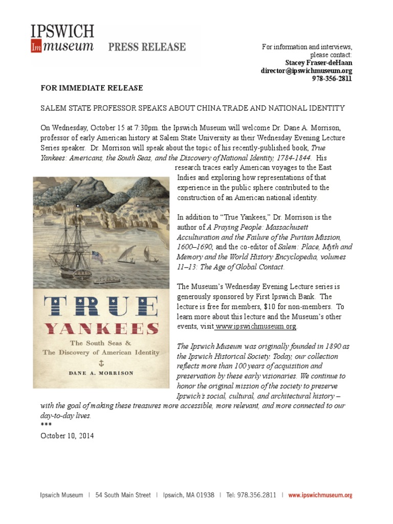 Professor Dane Morrison Book Talk at Ipswich Museum | PDF