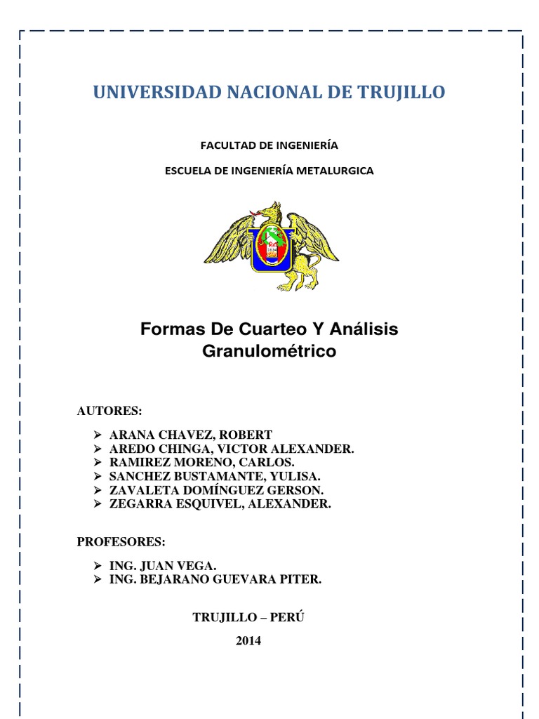 Cuarteo y Granulometria 1 | PDF | Muestreo (Estadísticas) | Minerales