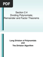 2.4 - Dividing Polynomials PDF