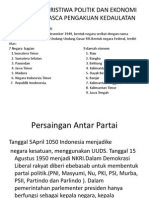 Peristiwa-Peristiwa Politik Dan Ekonomi Indonesia Pasca Pengakuan Kedaulatan