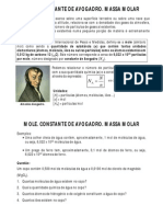 Mole Constante de Avogadro Massa Molar PDF