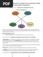 Basic Cost Management Concepts and Accounting For Mass Customization Operations