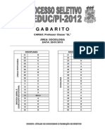 Nucepe 2013 Seduc Pi Professor Sociologia Gabarito PDF