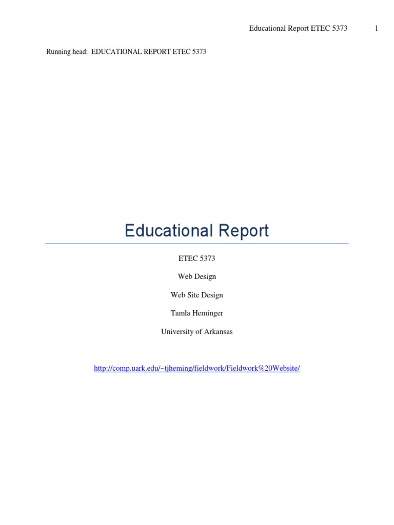 Ed Report Etec 5373 Webdesign | PDF | Usability | Instructional Design