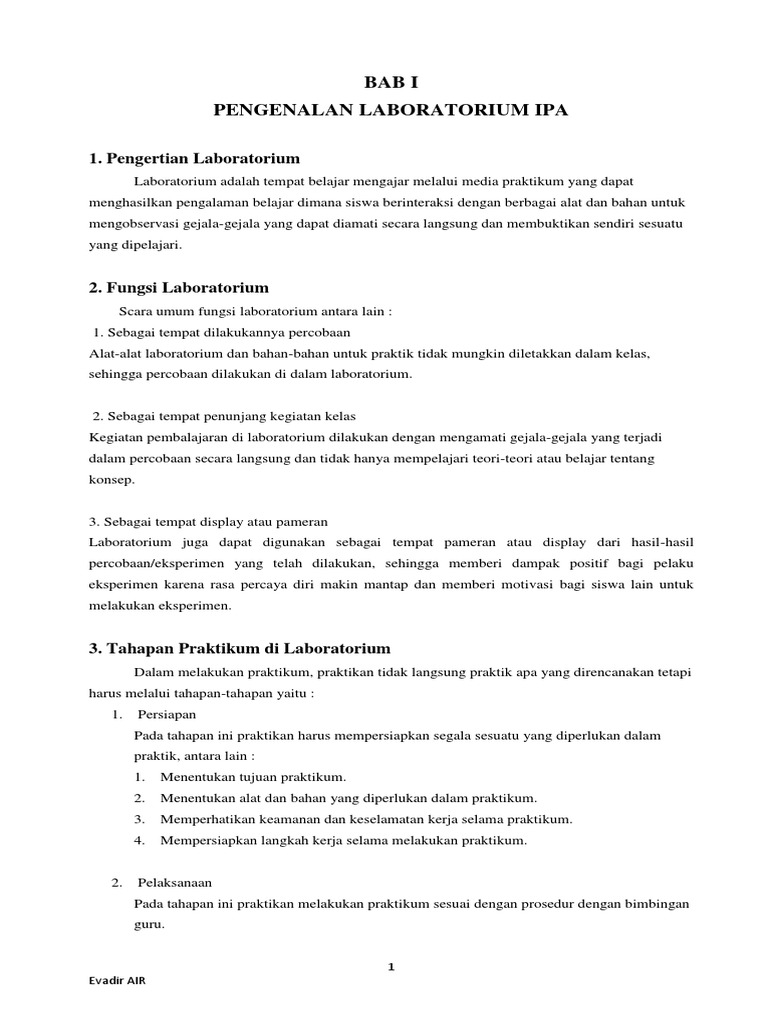 Pengertian Laboratorium IPA | PDF | Sains & Matematika