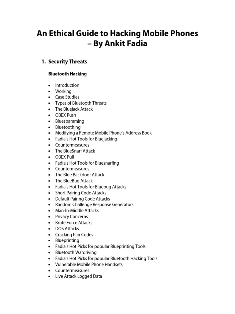 Ethical Hacking Guide for Mobile Phones | PDF