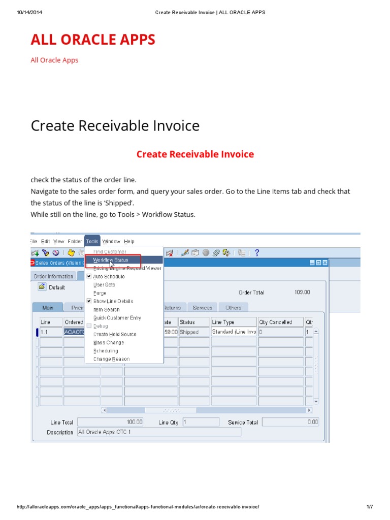 Create Receivable Invoice _ ALL ORACLE APPS | Oracle Database | User ...